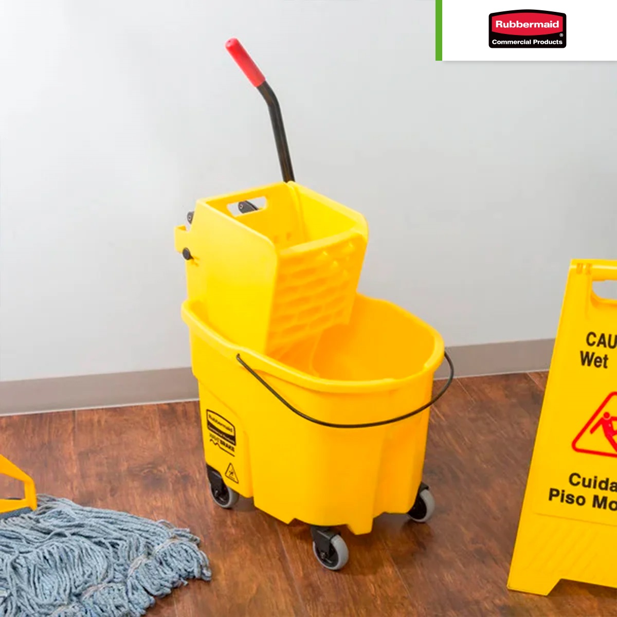 combo cubeta con exprimidor presion lateral rubbermaid 35 qt amarillo 002