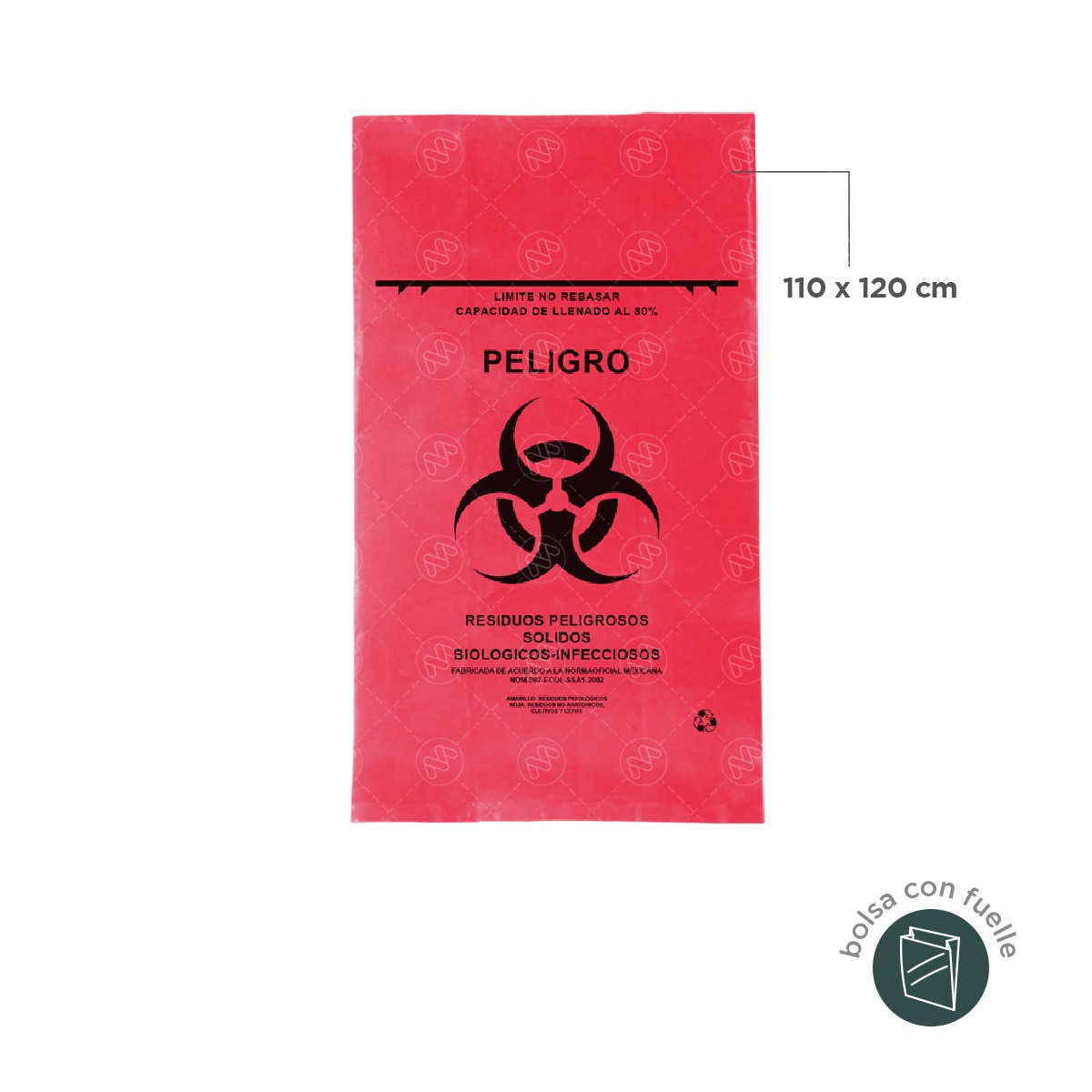 contenedor con 2 ruedas plastik gogic 120 l y paquete bolsas rpbi rj 003