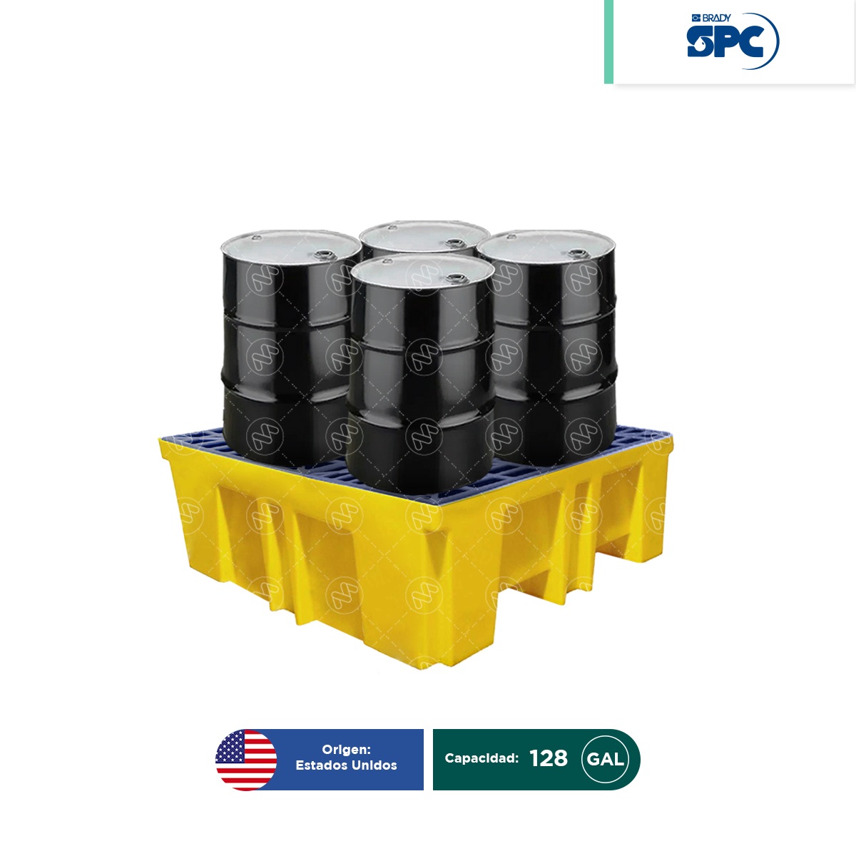 tarima antiderrames para 4 tambos spc 05