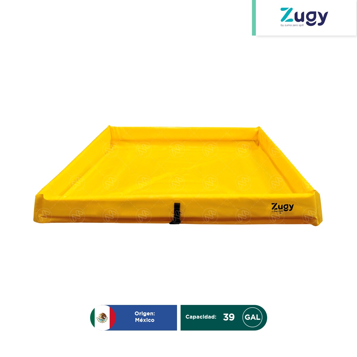 Berma portátil de PVC para derrames Zugy 120x120 cm | 39 Gal
