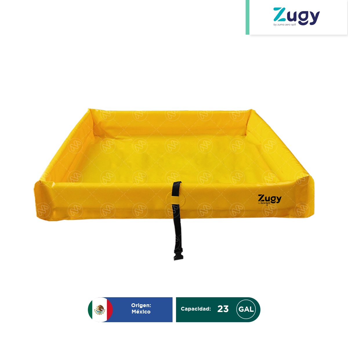 Berma portátil de PVC para derrames Zugy 90x90 cm | 23 Gal