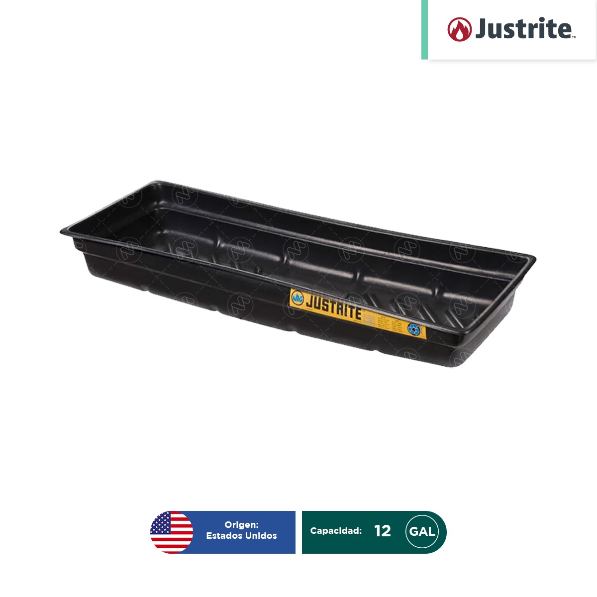 Charola utilitaria para derrames EcoPolyBlend 40.6x116.8x14 cm Justrite 12 Gal